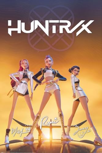 Poster K-Pop Demon Hunters doré laminé