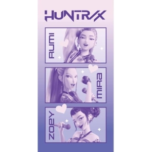 Serviette K-Pop Demon Hunters HUNTRIX microfibre rose 70x140 cm