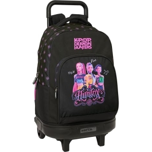 Sac à dos à roulettes K-Pop Demon Hunters compact amovible 33x22x45 cm