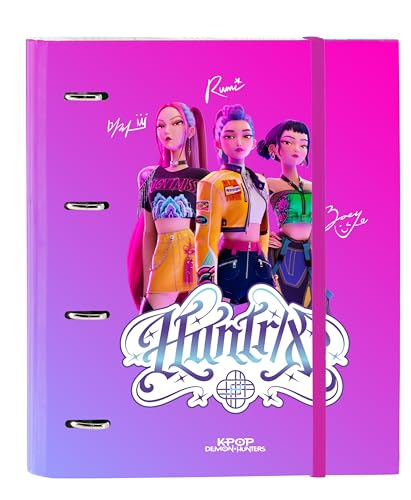 Classeur 4 anneaux K-Pop Demon Hunters 35 cm avec 100 feuilles A4