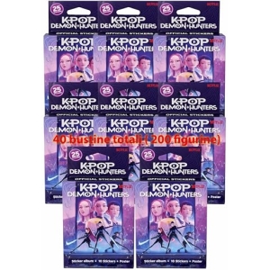 Boîte de Collection Cartes Autocollantes K-Pop Demon Hunters - 8 Ecoblister x 40 Sachets