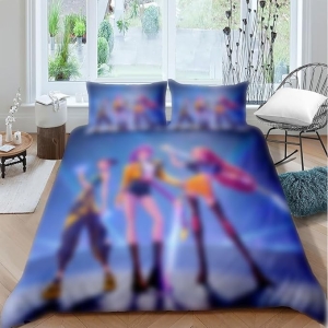 Parure de lit K-Pop Demon Hunters Hun-trix Ru-mi Kin-der avec housse de couette 135x200 cm