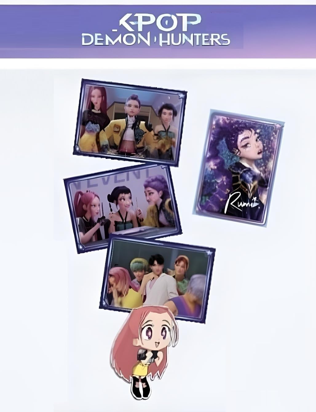 Album de figurines K-Pop Demon Hunters avec 10 sachets et porte-clés – Image 4