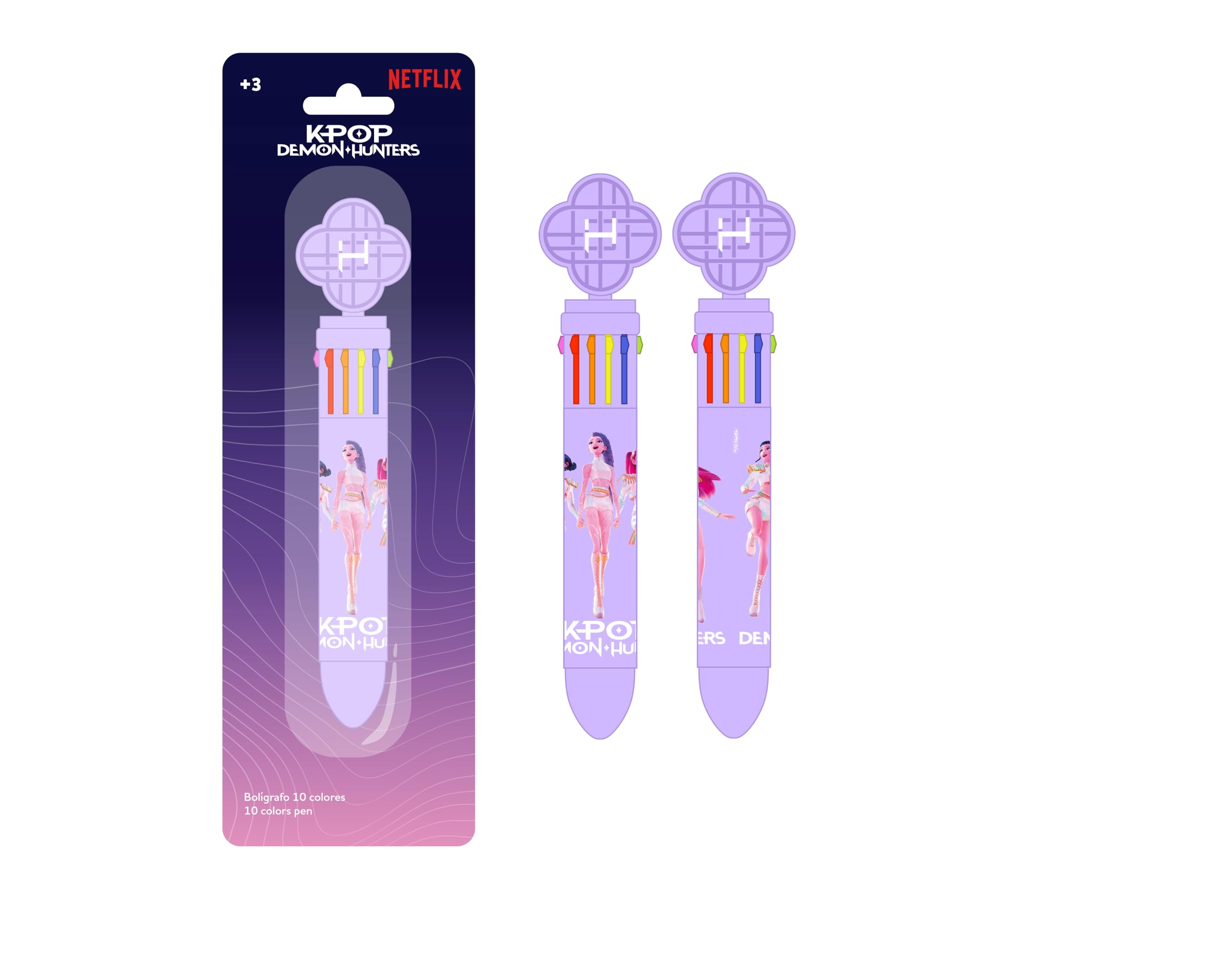 Coffret Stylo Rétractable K-Pop Demon Hunters 10 Couleurs