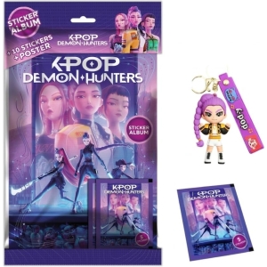 Album de figurines K-Pop Demon Hunters avec 10 sachets et porte-clés