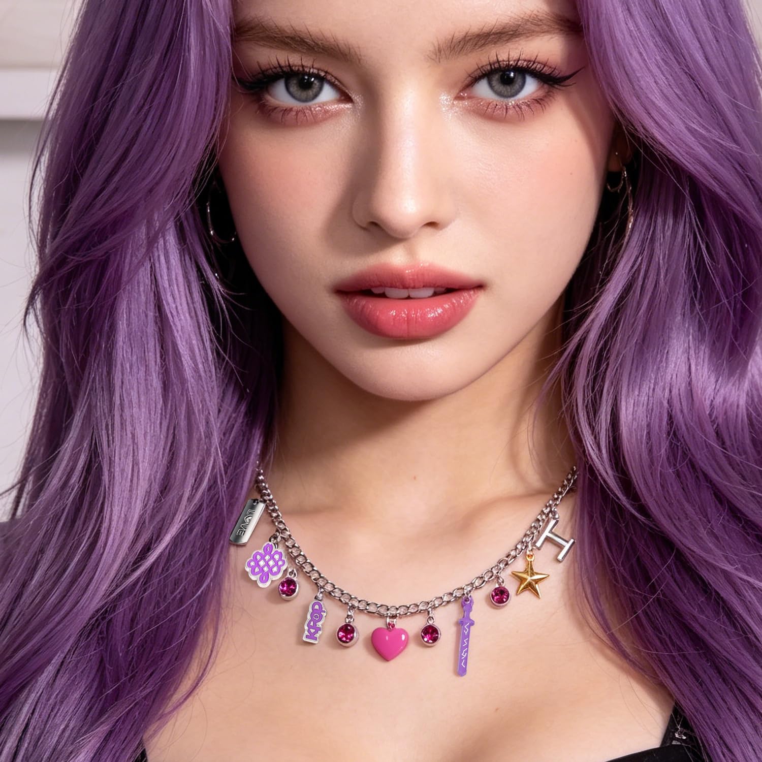 Collier K-Pop Demon Hunters Pendentif Amitié Y2K pour Cosplay – Image 2