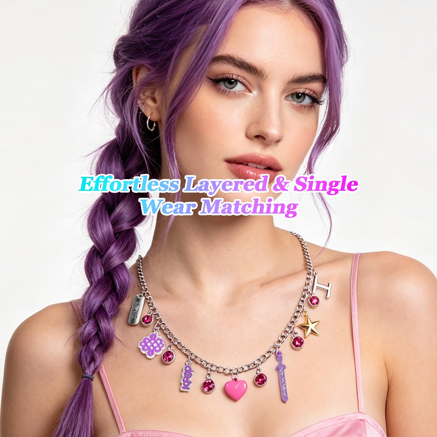 Collier K-Pop Demon Hunters Pendentif Amitié Y2K pour Cosplay – Image 4