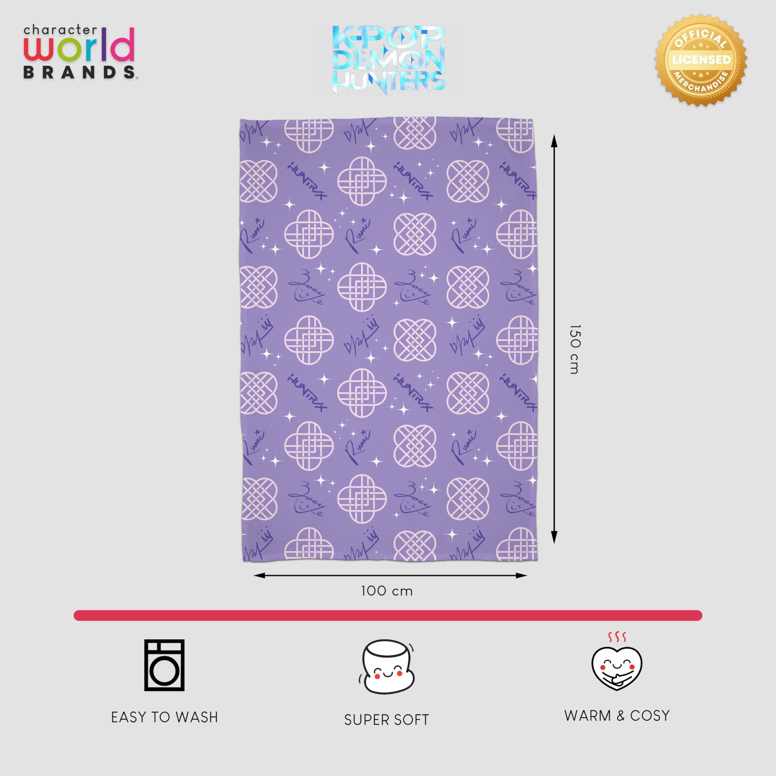 Couverture Polaire K-Pop Demon Hunters Violet et Doré 100x150 cm – Image 7