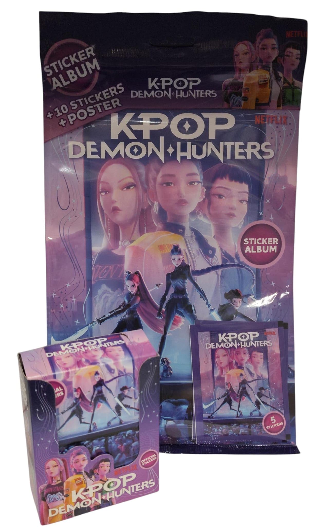 Album K-Pop Demon Hunters avec boîte de 40 sachets de figurines