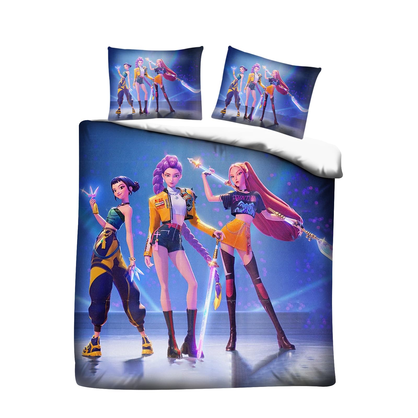 Parure de lit K-Pop Demon Hunters impression 3D, housse 140x200 et taies
