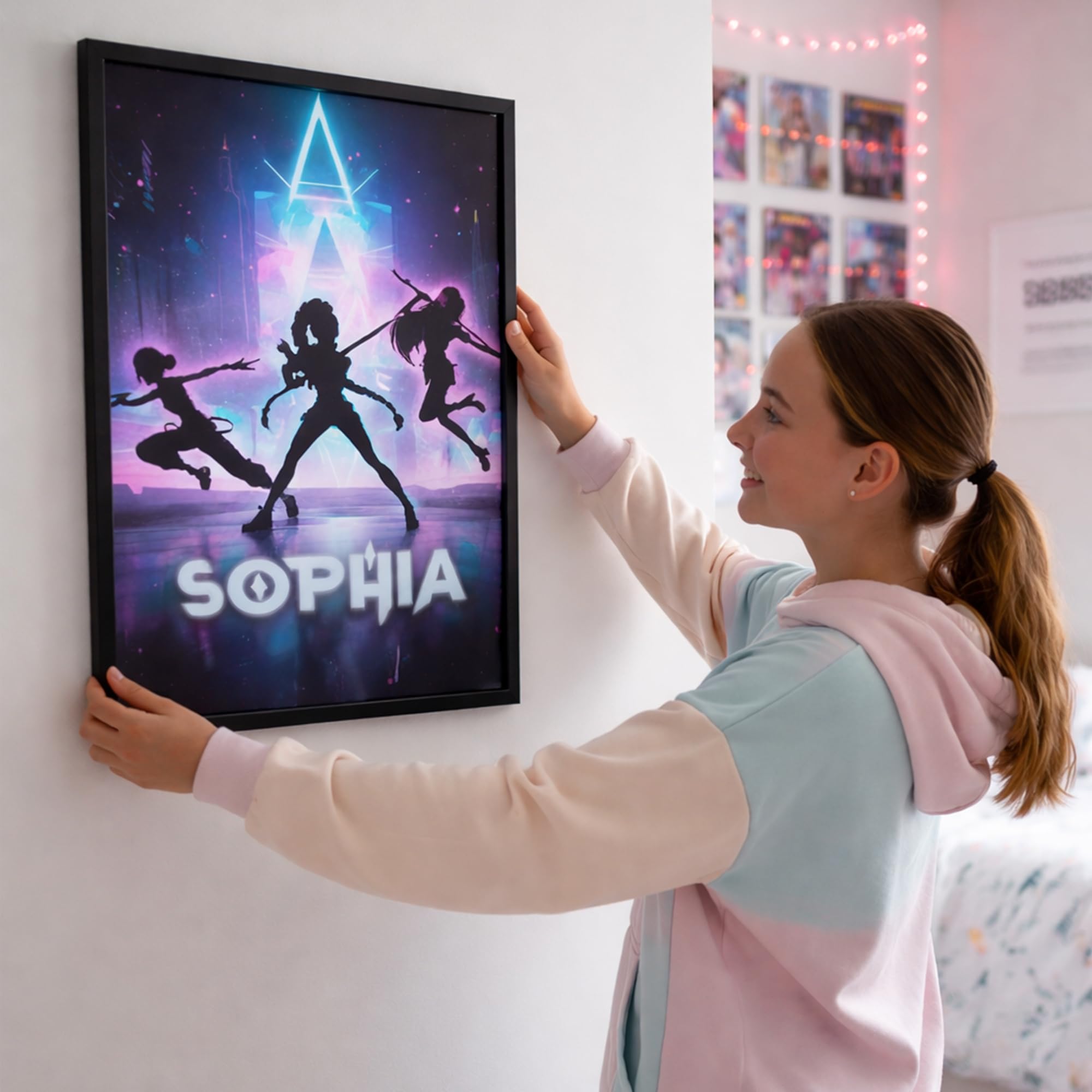 Poster K-Pop Demon Hunters Prénom Néon Guerrières – Image 3