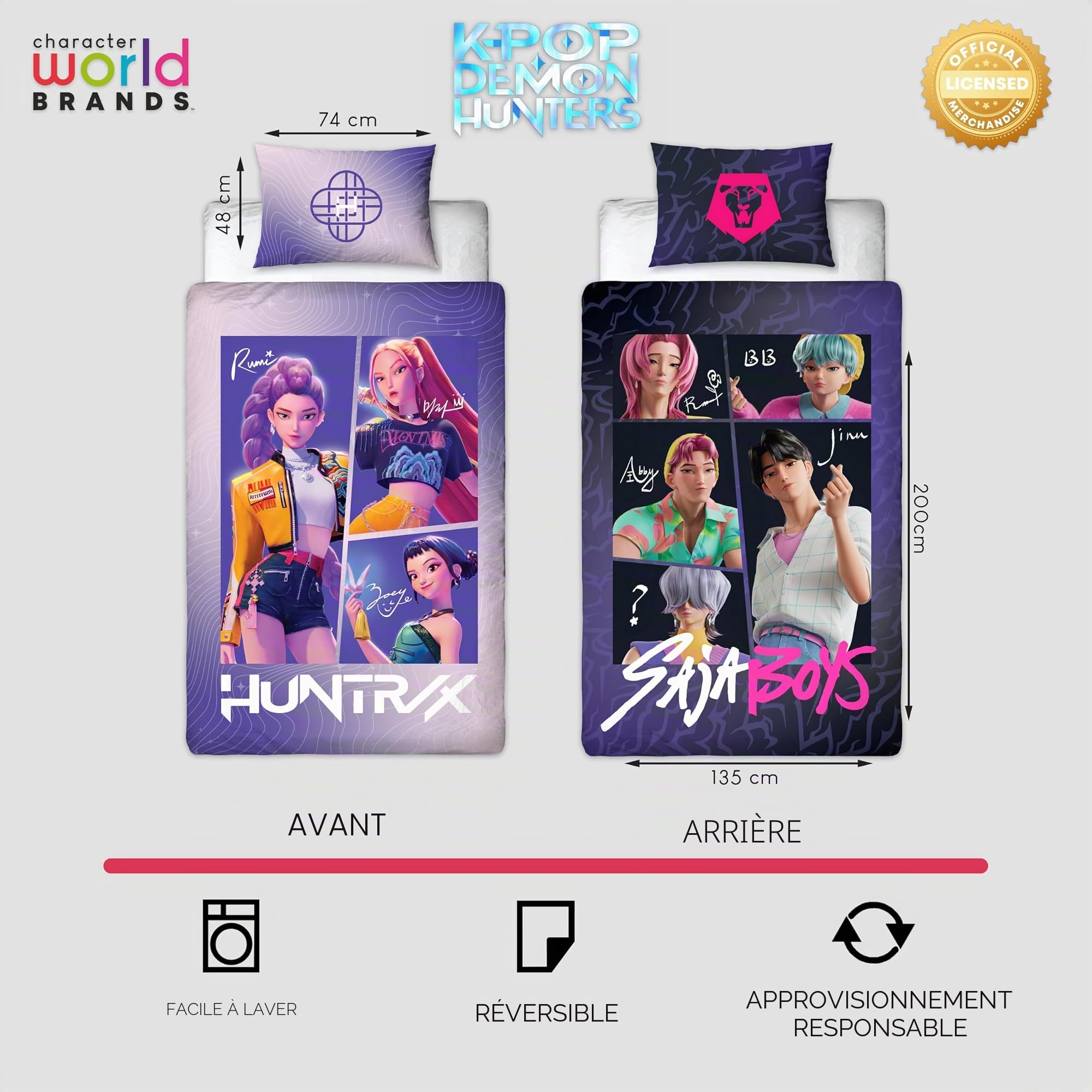 Parure de lit K-Pop Demon Hunters motif Unite réversible – Image 4