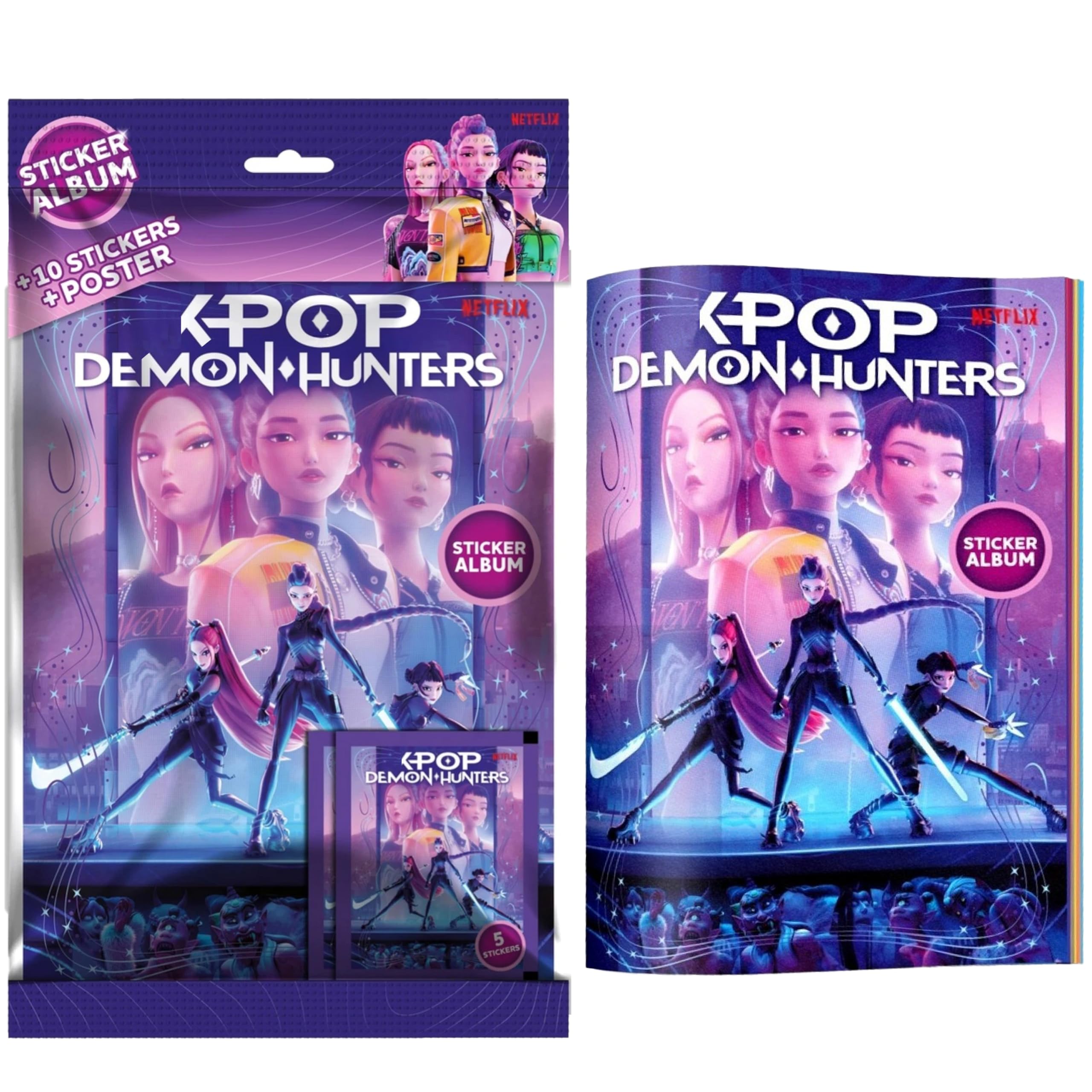 Album K-Pop Demon Hunters avec 2 pochettes et poster offert
