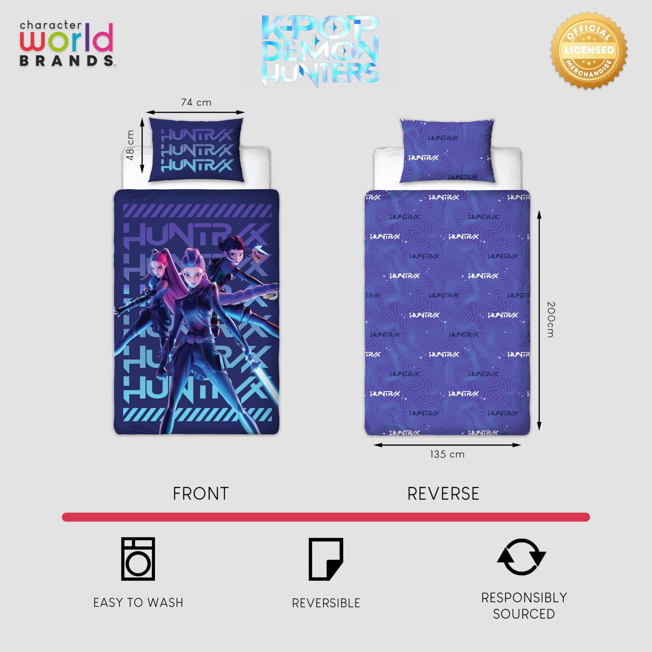 Housse de couette HUNTR/X réversible — Kpop Demon Hunters – Image 4