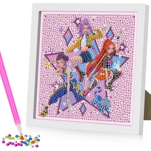 Kit de Diamant Painting K-Pop Demon Hunters avec Cadre