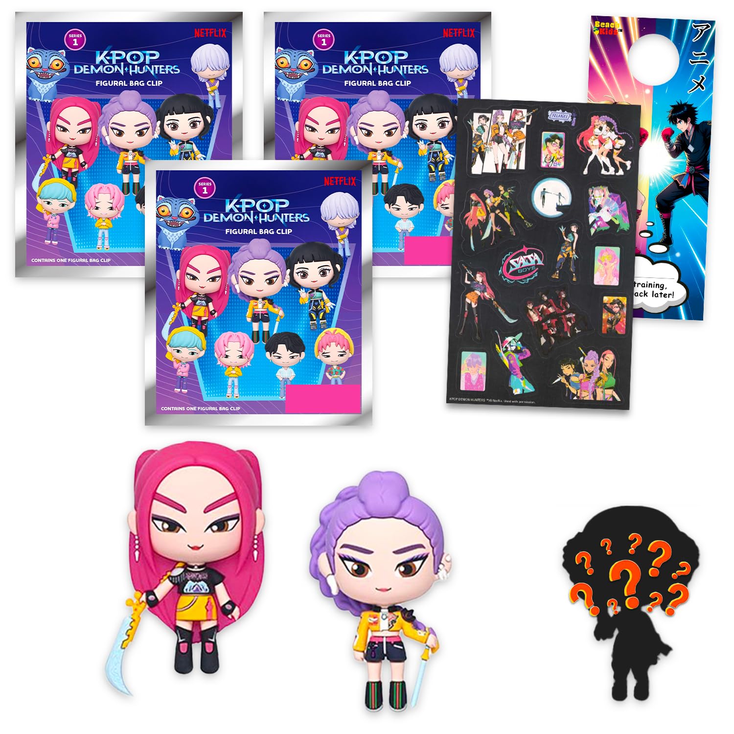 Blind bags K-Pop Demon Hunters avec 3 clips de sac et autocollants