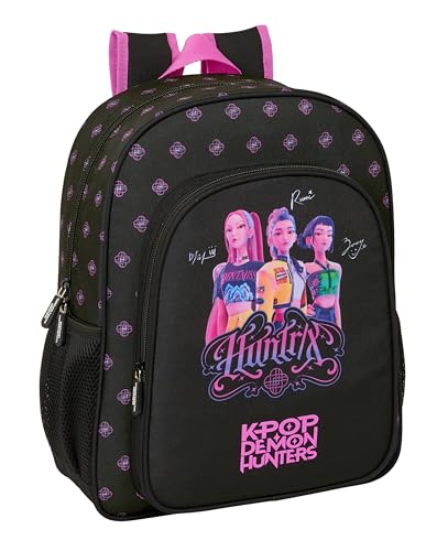 Sac à dos scolaire K-Pop Demon Hunters HUNTR/X adaptable au chariot 38 cm