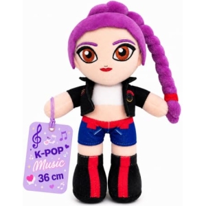Peluche Rumi K-Pop Demon Hunters 36 cm lilas brodée