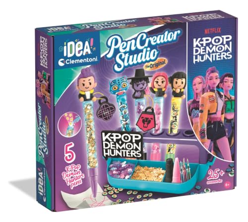 Kit stylos à personnaliser K-Pop Demon Hunters Clementoni 5 stylos