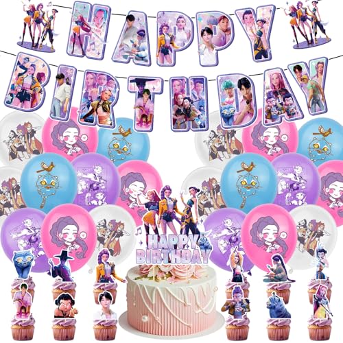Kit décoration anniversaire K-Pop Demon Hunters 42 pièces