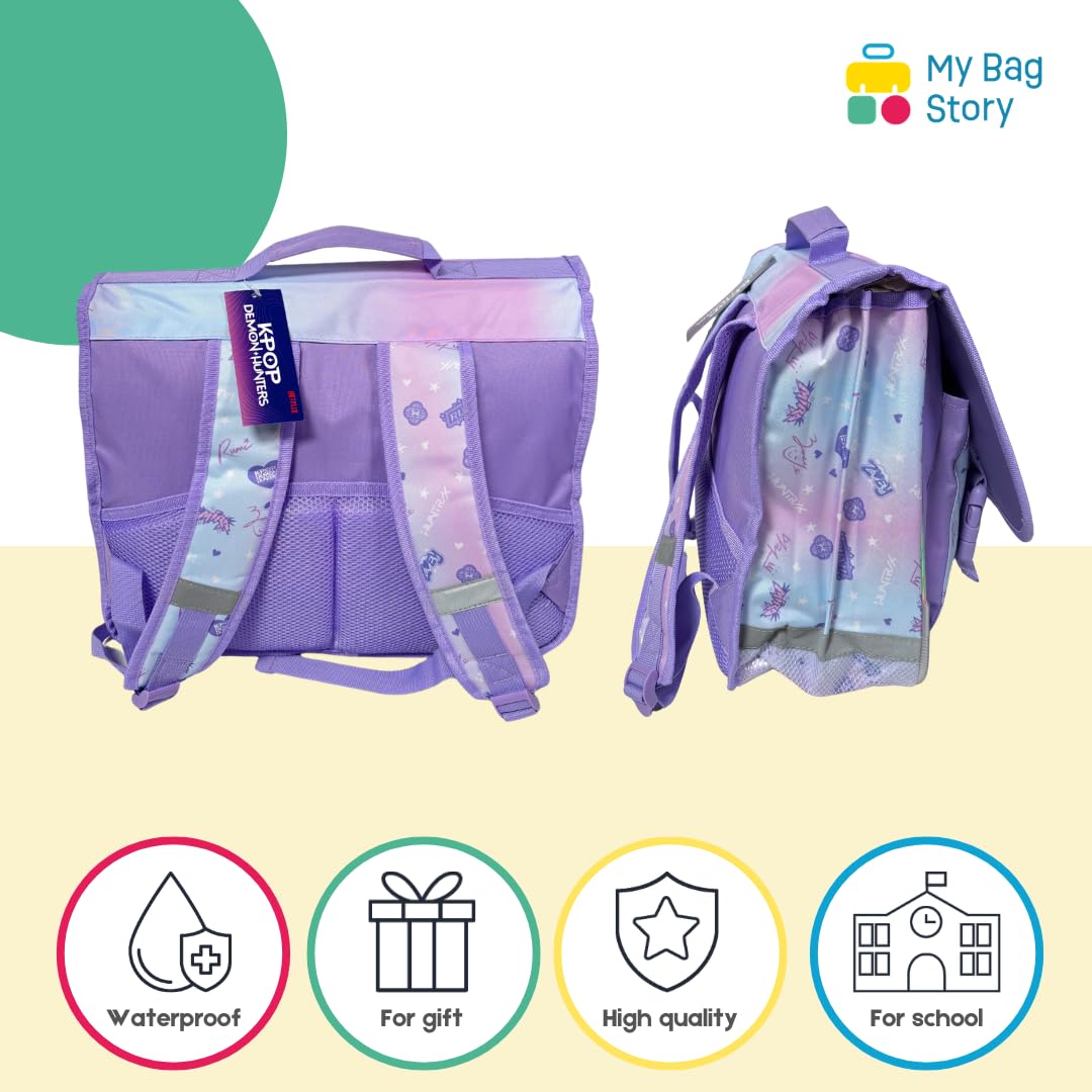 Cartable scolaire K-Pop Demon Hunters violet 32x14x41 cm – Image 7