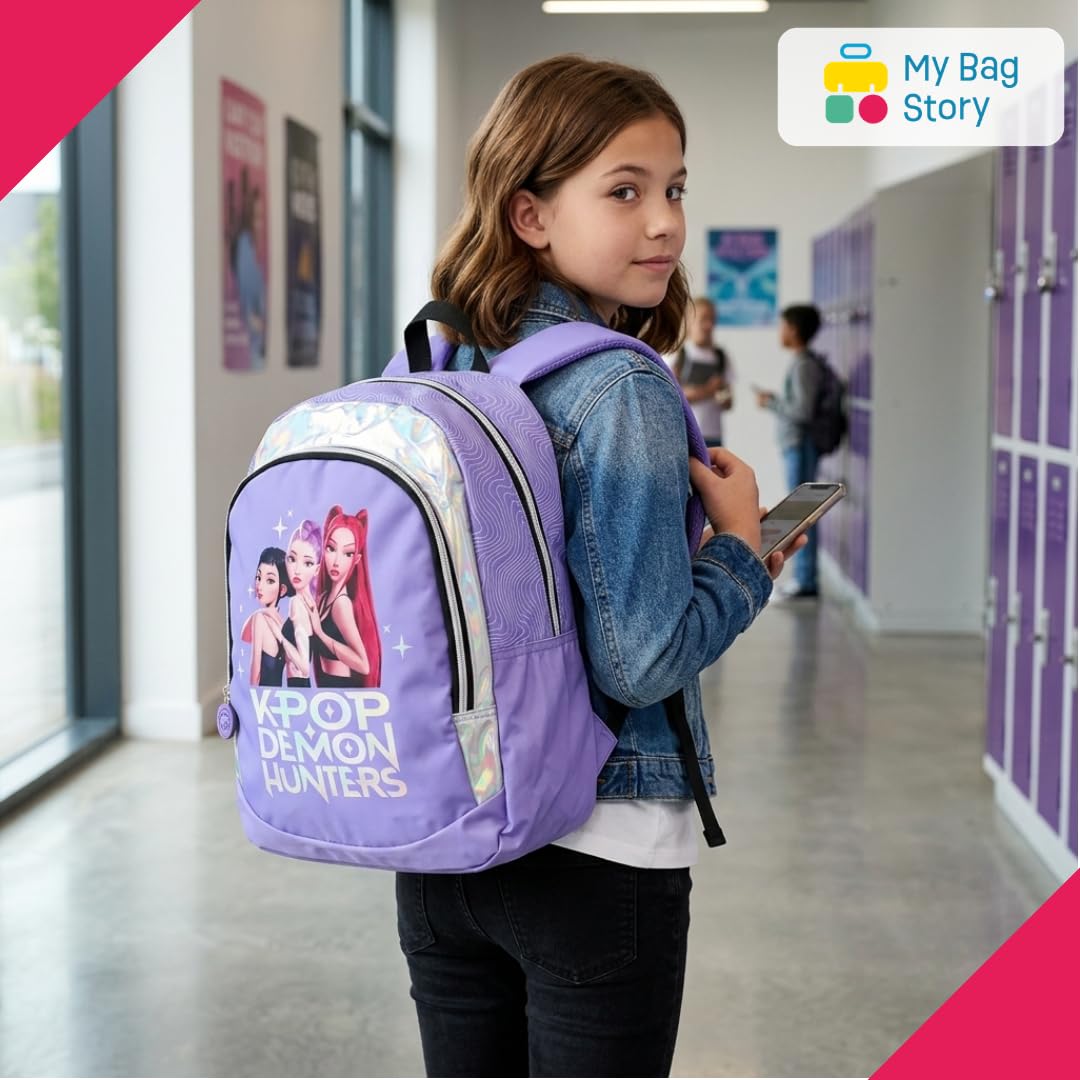 Sac à dos enfant K-Pop Demon Hunters violet maternelle et CP – Image 2
