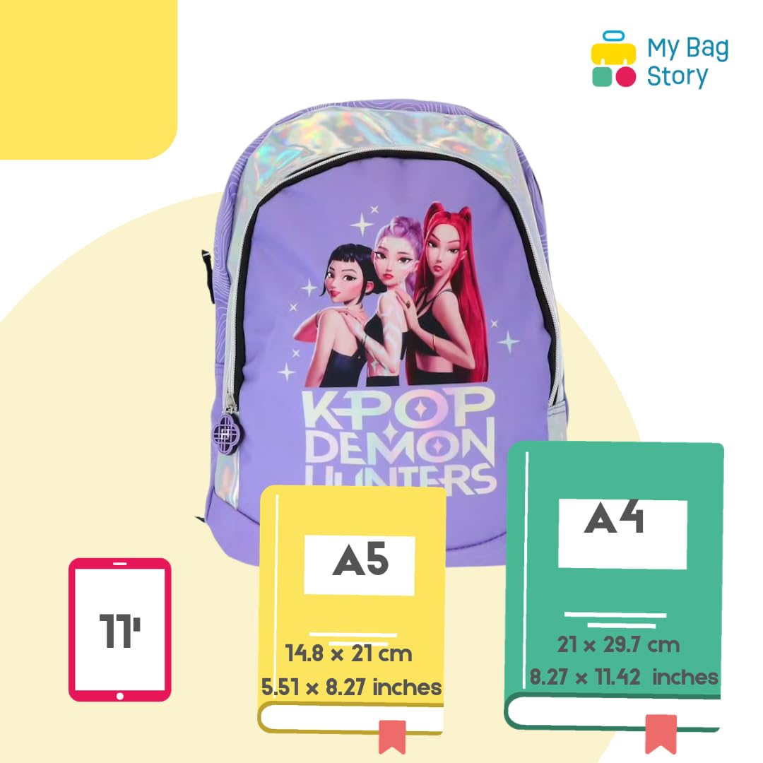 Sac à dos enfant K-Pop Demon Hunters violet maternelle et CP – Image 5