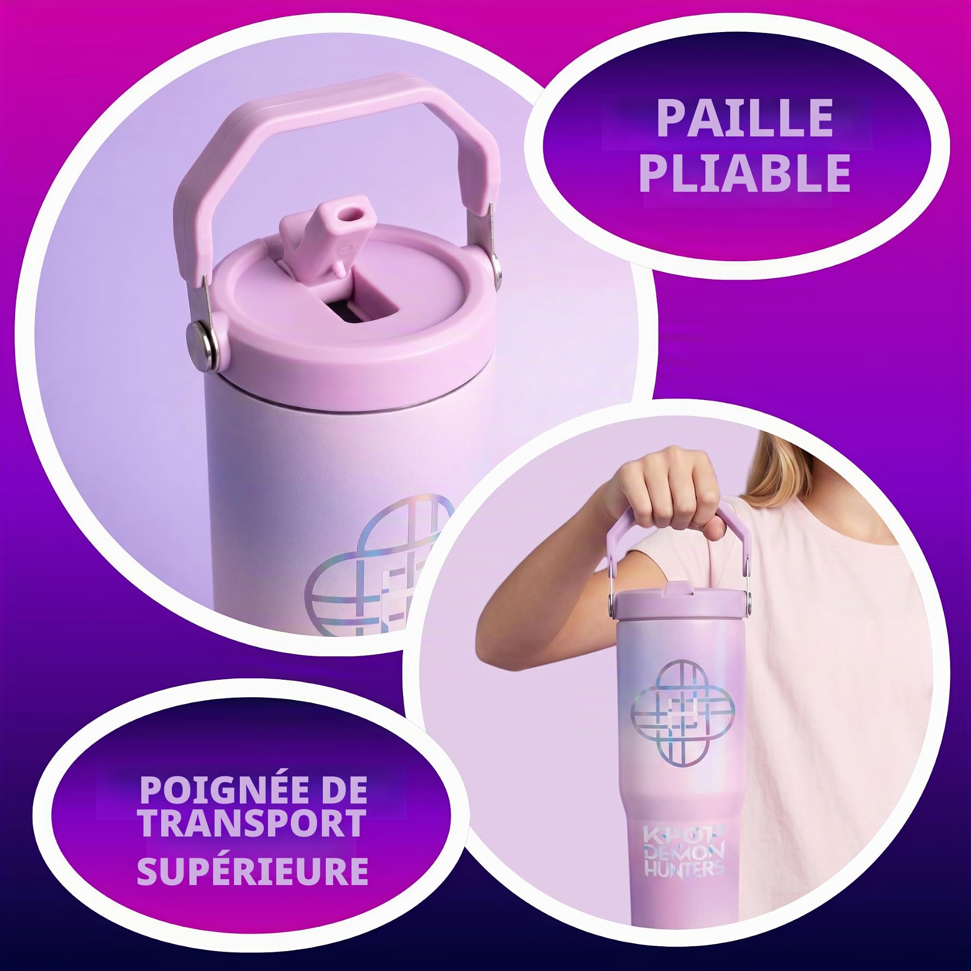 Gourde isotherme K-Pop Demon Hunters en acier inoxydable 850 ml – Image 5