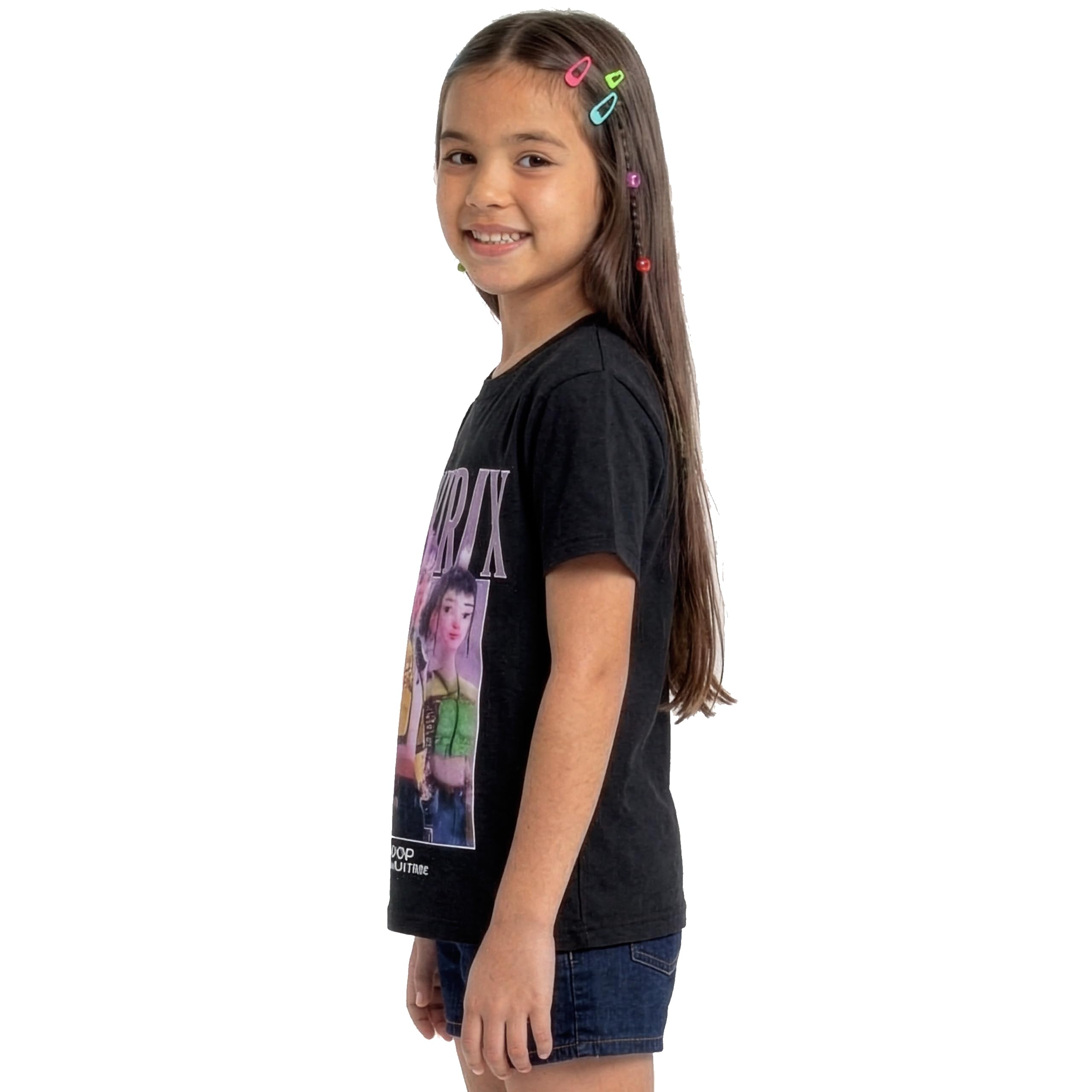 T-shirt fille K-Pop Demon Hunters Huntrix manches courtes noir – Image 7