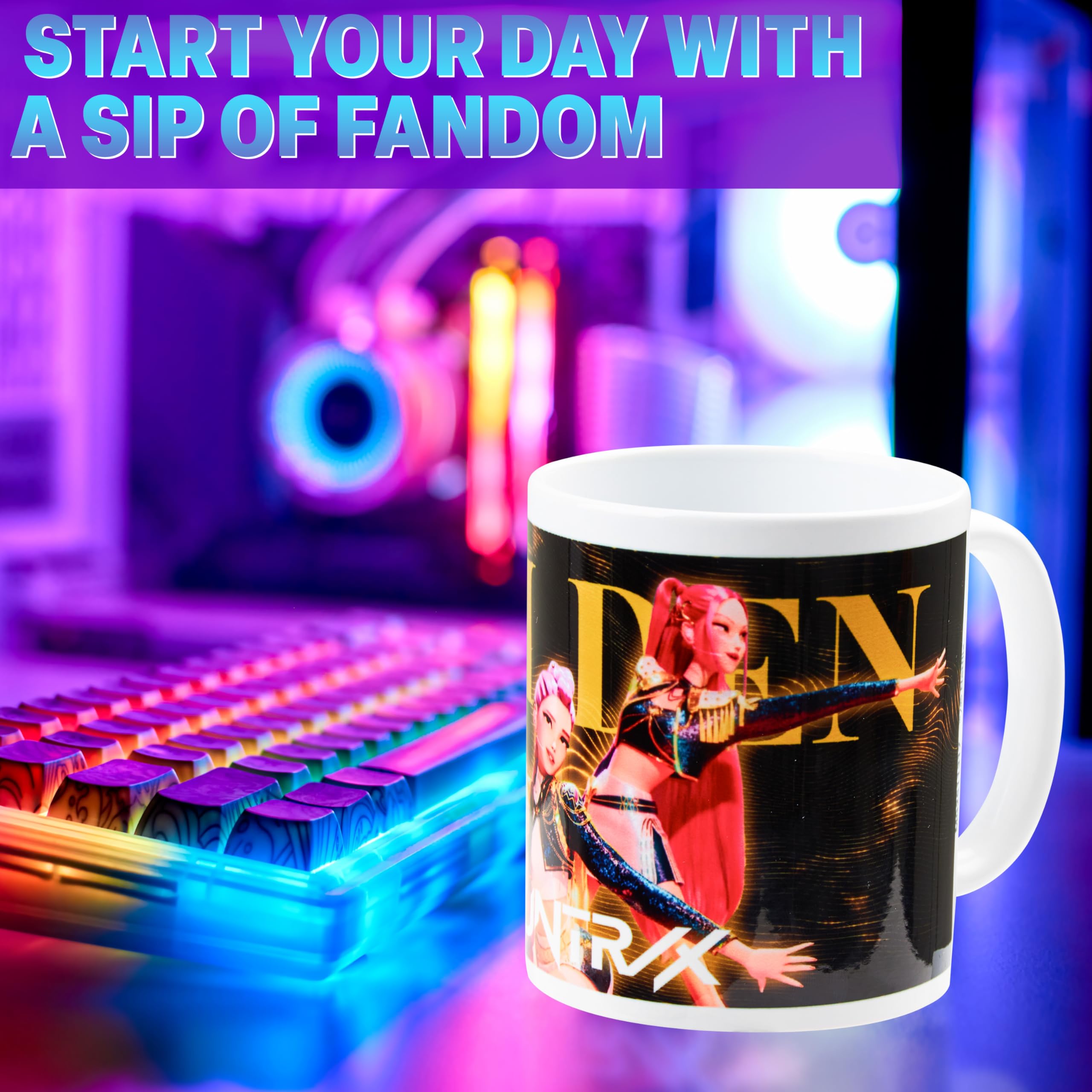Mug K-Pop Demon Hunters HUNTR/X céramique 315 ml blanc Honmoon – Image 3