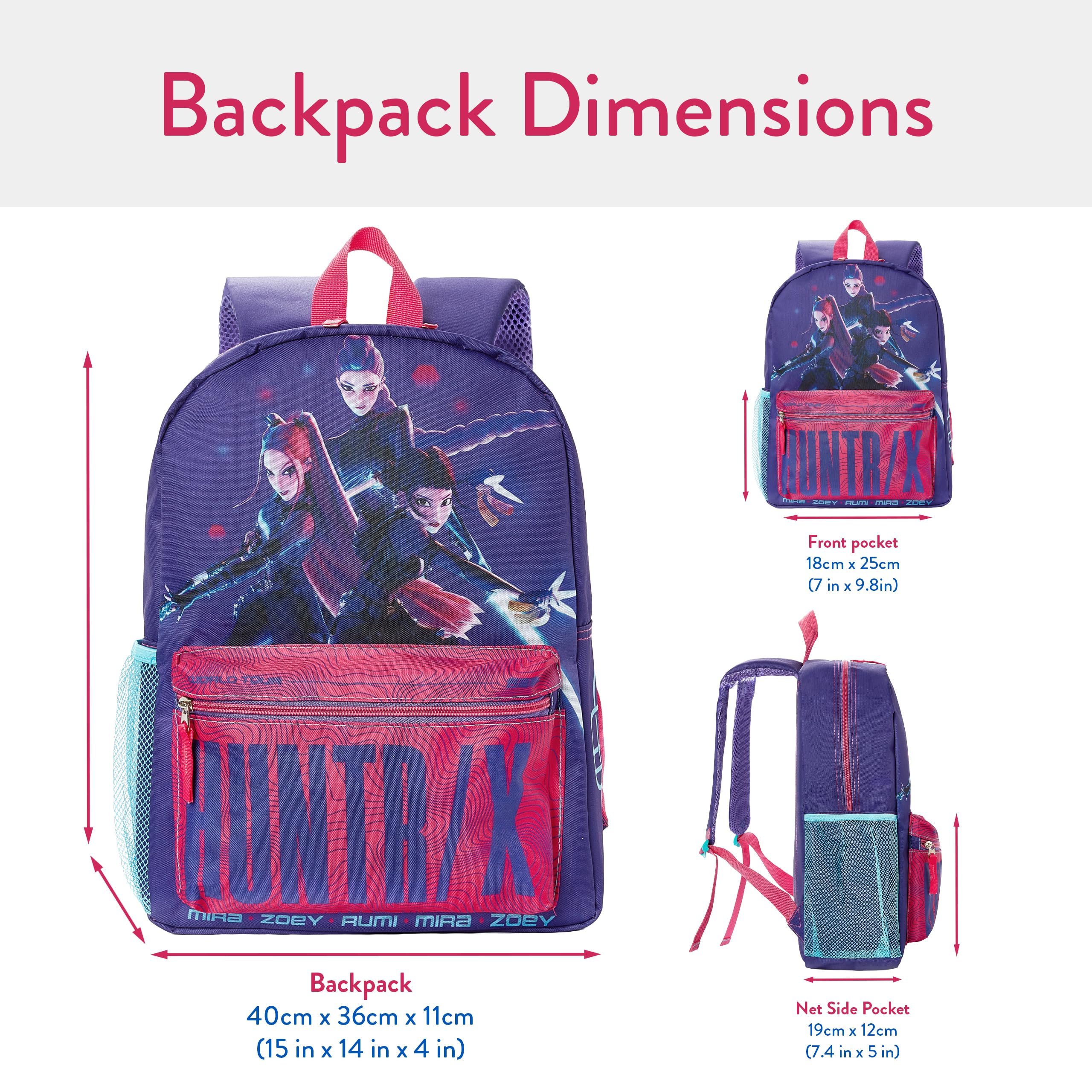Sac à dos enfant K-Pop Demon Hunters Huntrix violet taille unique – Image 5