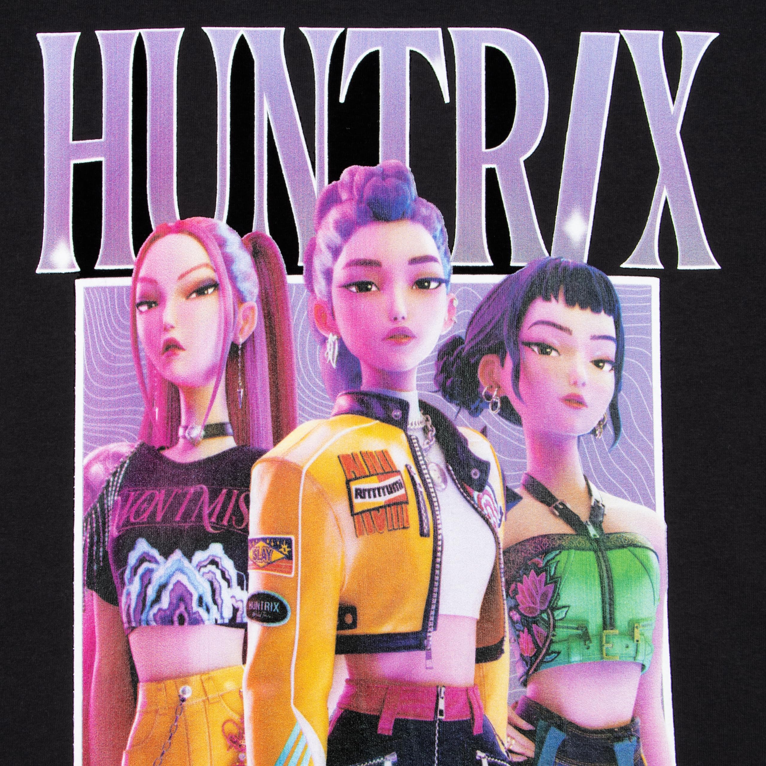 T-shirt fille K-Pop Demon Hunters Huntrix manches courtes noir – Image 3