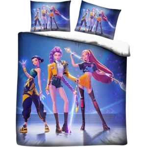 Parure de lit K-Pop Demon Hunters housse de couette 220x240 et taies
